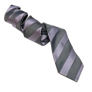 Ermenegildo Zenga Elegant Striped Tie in Purple and Gray